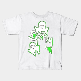 Spooky Ghosts with green slime Kids T-Shirt